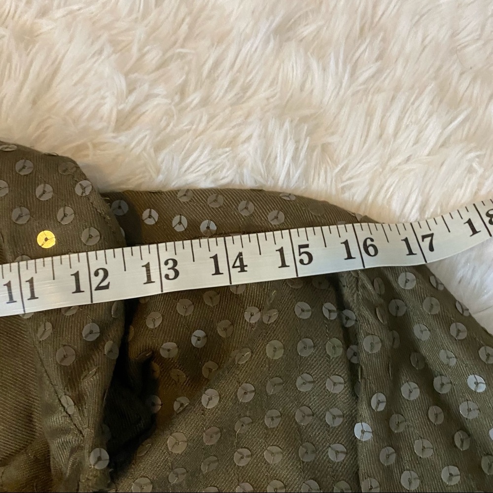 Anthropologie Maeve Green Sequin Button Up C1 - Picture 13 of 14
